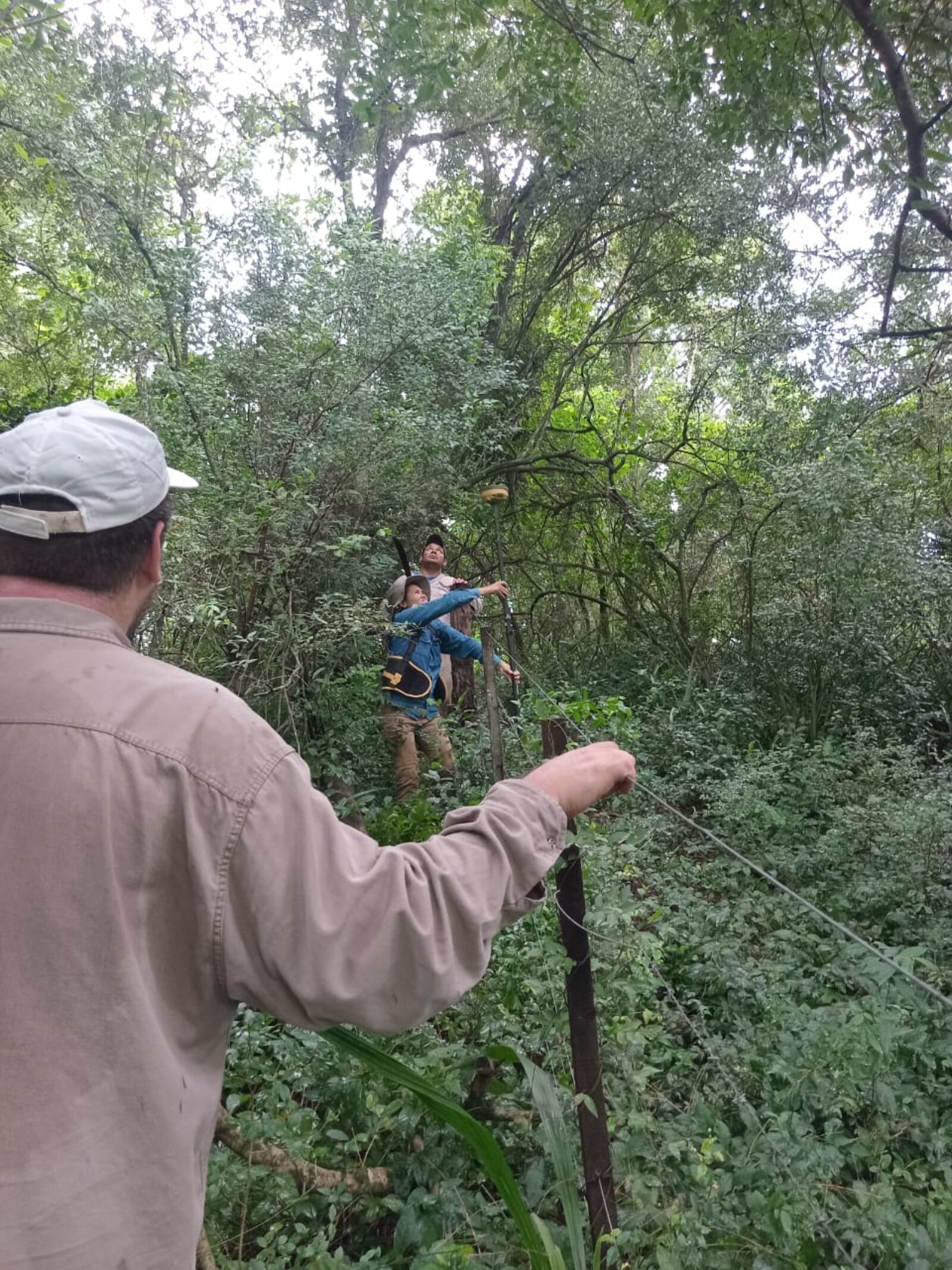 Inspectores y Agrimensores del Instituto trabajando en el Paraje “Tres Horquetas”